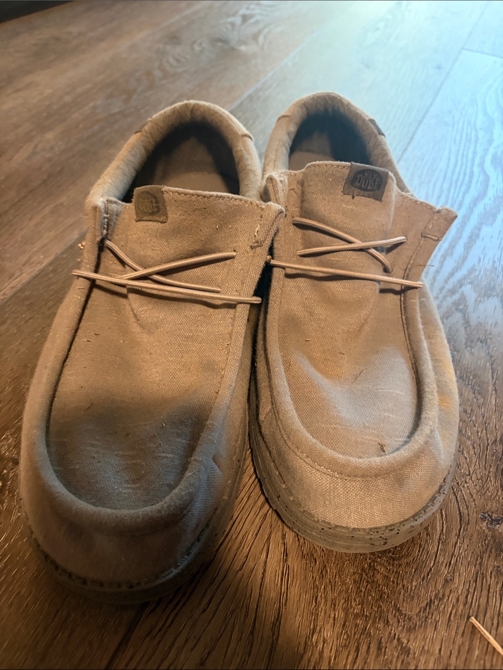 Hey Dude Men’s Slip-On Loafers in Light Brown Canvas